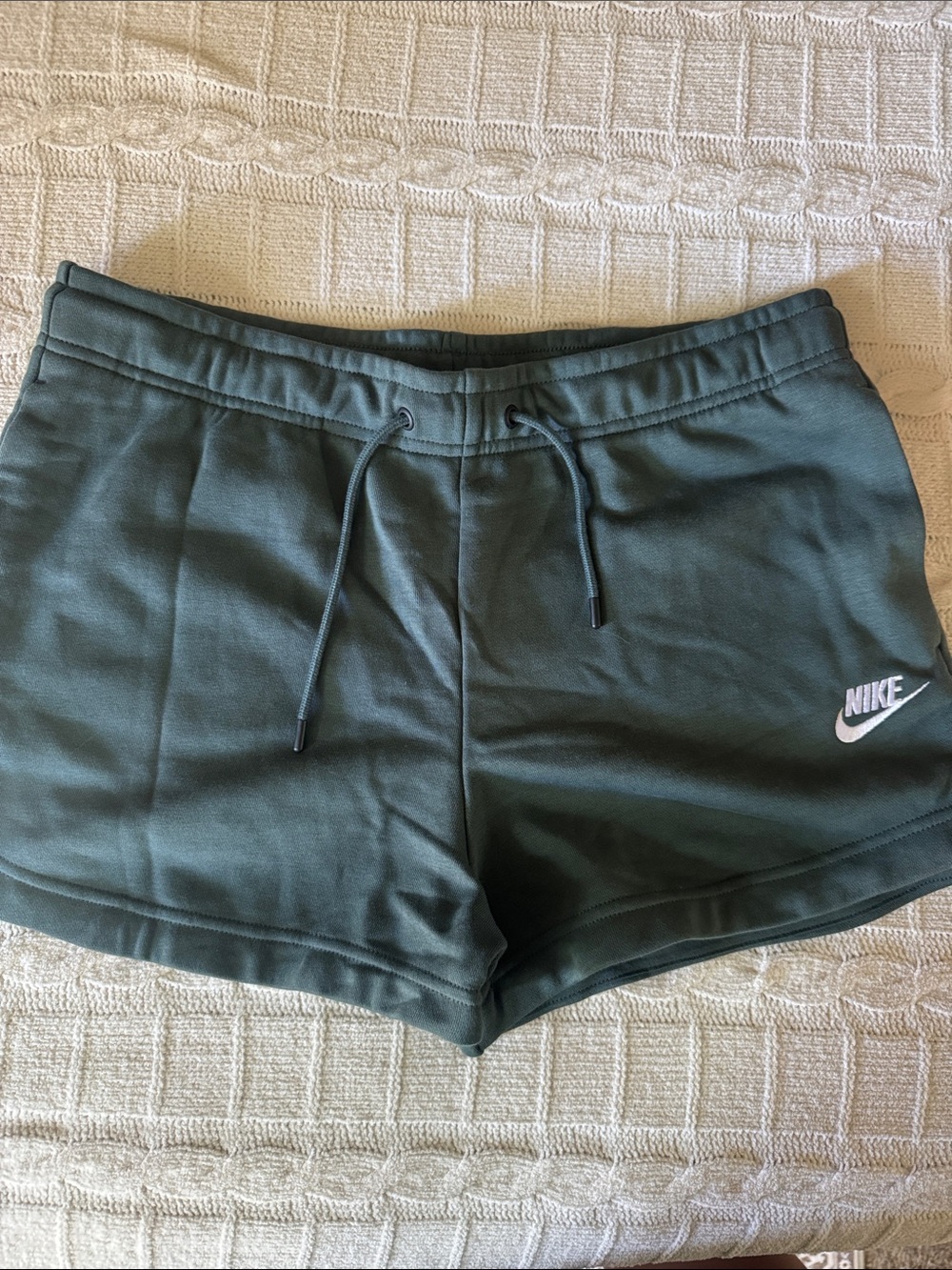 Nike Women's Dark Green Drawstring Athletic Shorts